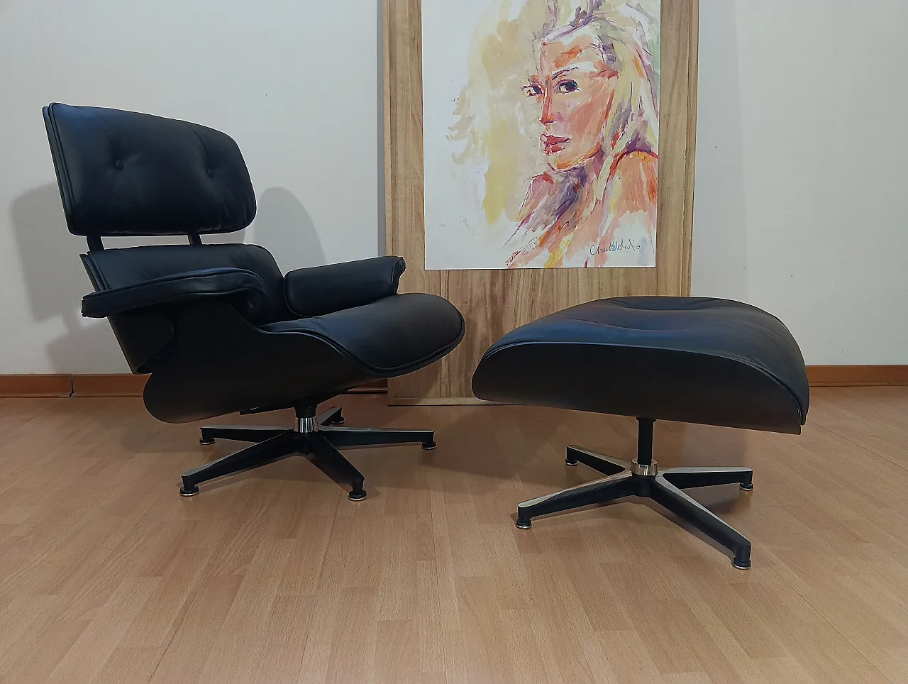 Lounge armchair and pouf, 2000 1