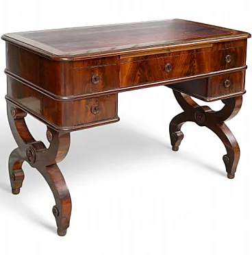 Antique wooden scissor desk, 19th century