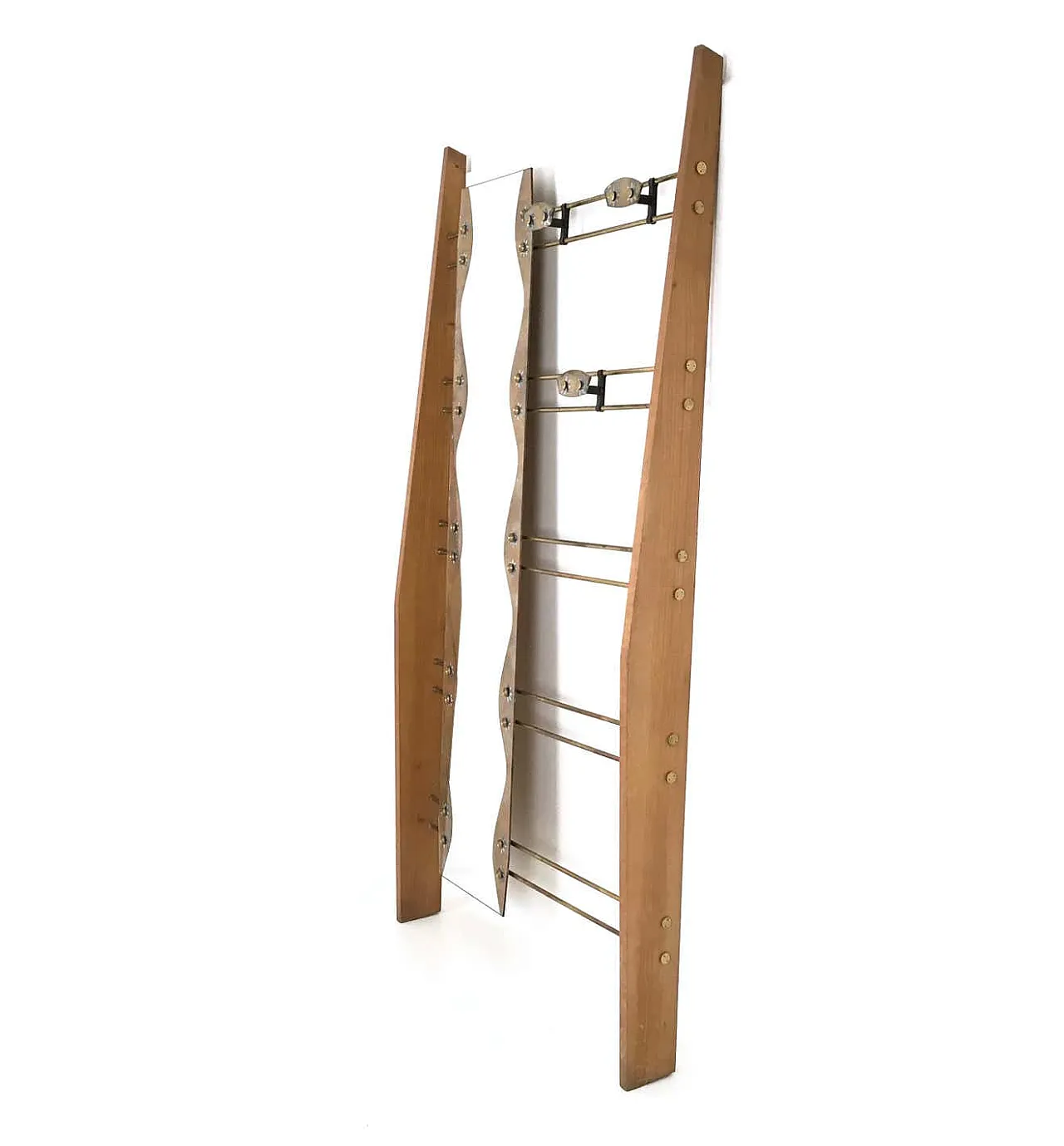 Mid-century style wall shelf with mirror, 1970s 1