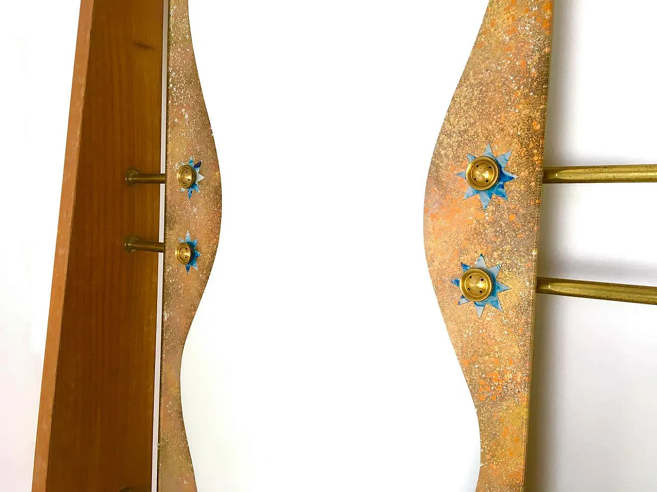 Mid-century style wall shelf with mirror, 1970s 2