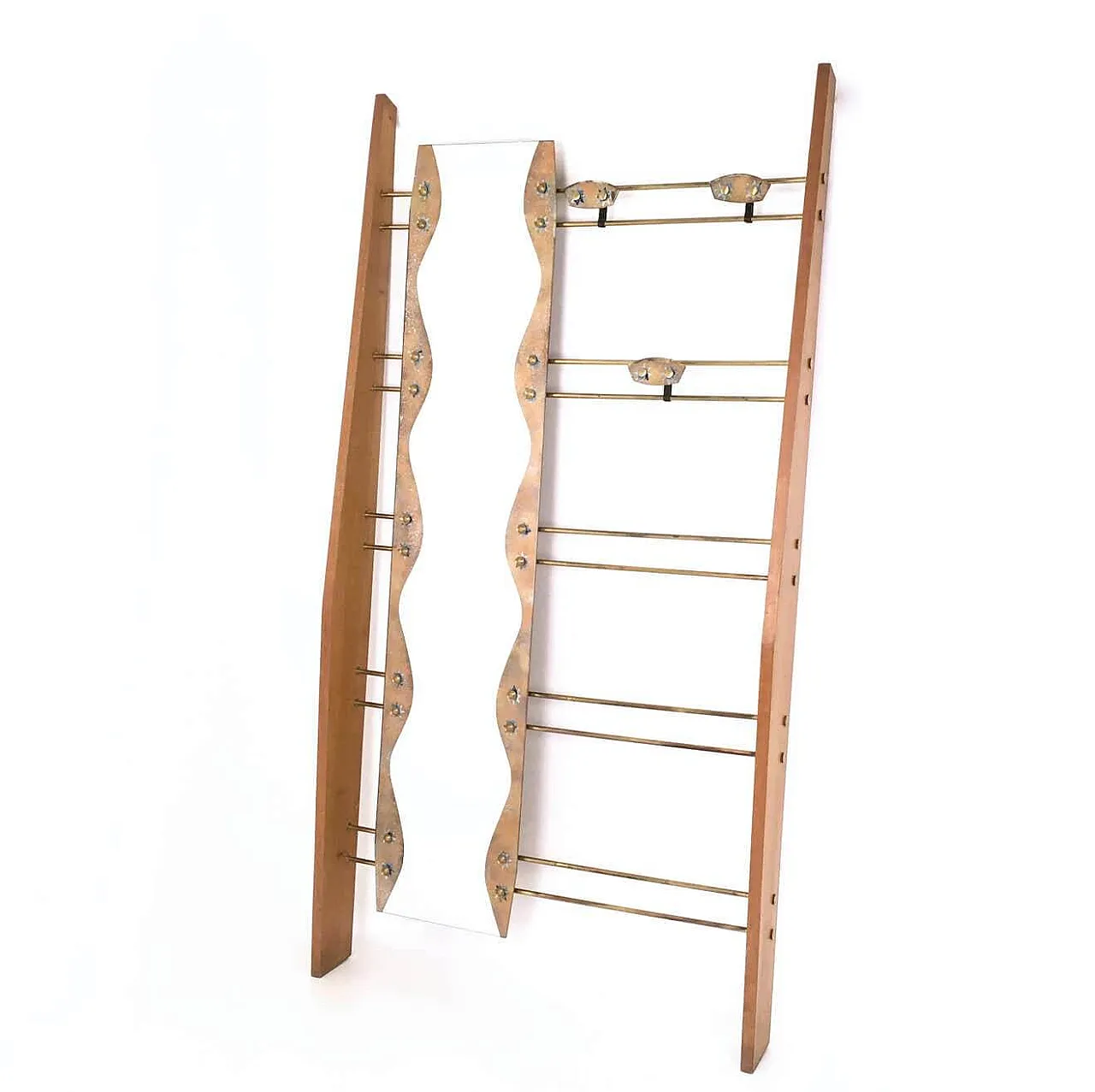 Mid-century style wall shelf with mirror, 1970s 3